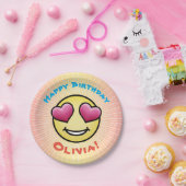 Aangepaste Verjaardag Liefde Emoji Papieren Bordje (Feest)