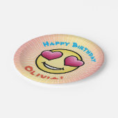 Aangepaste Verjaardag Liefde Emoji Papieren Bordje (Gekanteld)