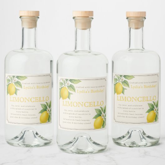 Aangepaste Verjaardag Limoncello Fles Label Likeurfles Etiket (Flessen)