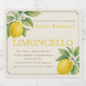 Aangepaste Verjaardag Limoncello Fles Label Likeurfles Etiket (Enkel label)