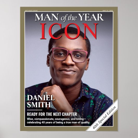 Aangepaste Verjaardag Magazine Hoesje, Verjaardag  Poster (Voorkant)