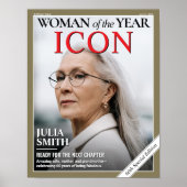 Aangepaste Verjaardag Magazine Hoesje, Vrouw Portr Poster (Voorkant)