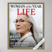 Aangepaste Verjaardag Magazine Hoesje, Vrouw Portr Poster (Voorkant)