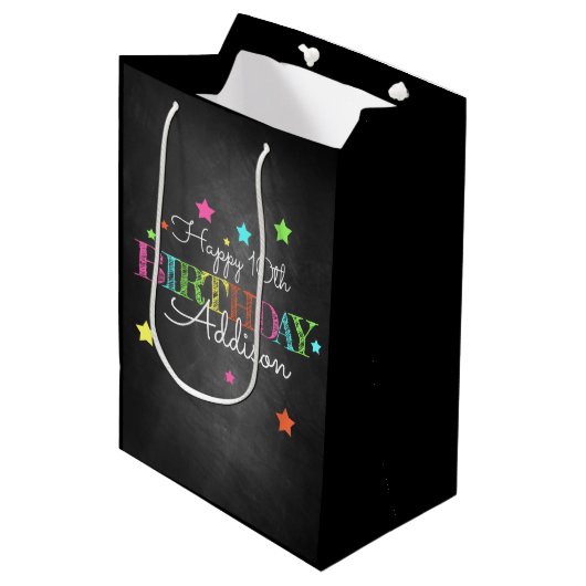 Aangepaste verjaardag medium cadeauzakje (Voorkant Gekanteld)