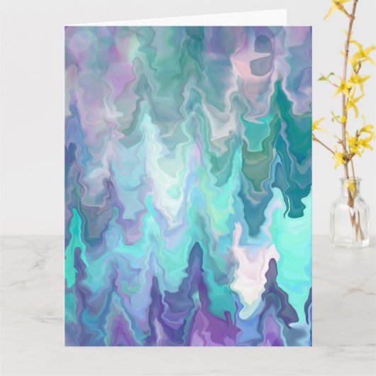 Aangepaste verjaardag met blauw en Paars Kaart (Gele Bloem)