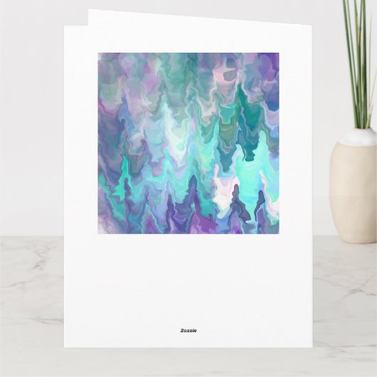 Aangepaste verjaardag met  blauw en Paars Kaart (Achterkant)