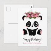 Aangepaste verjaardag met knuffel panda  briefkaart (Voorkant / Achterkant)
