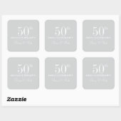 Aangepaste verjaardag modern strak minimalistisch vierkante sticker (Vel)