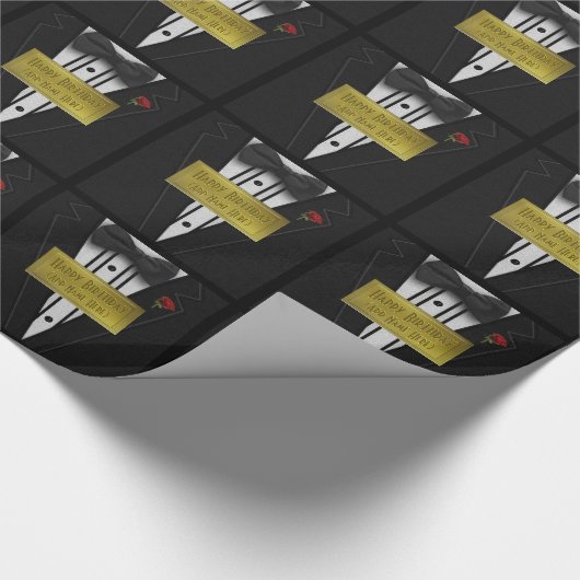 Aangepaste verjaardag Naam toevoegen Cadeaupapier (Hoek)