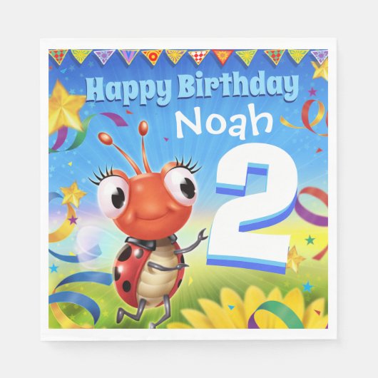 Aangepaste Verjaardag Party papier servet jongen 2 (Voorkant)