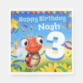 Aangepaste Verjaardag Party papier servet jongen 3 (Voorkant)
