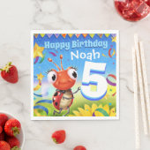 Aangepaste Verjaardag Party papier servet jongen 5 (Insitu)