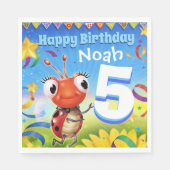 Aangepaste Verjaardag Party papier servet jongen 5 (Voorkant)