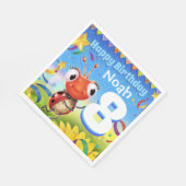 Aangepaste Verjaardag Party papier servet jongen 8 (Hoek)