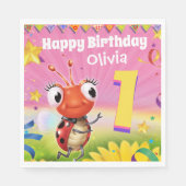 Aangepaste Verjaardag Party papier servet meisje 1 (Voorkant)