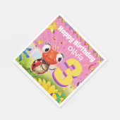 Aangepaste Verjaardag Party papier servet meisje 3 (Hoek)