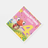 Aangepaste Verjaardag Party papier servet meisje 4 (Hoek)