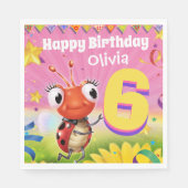 Aangepaste Verjaardag Party papier servet meisje 6 (Voorkant)