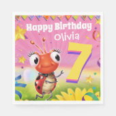 Aangepaste Verjaardag Party papier servet meisje 7 (Voorkant)