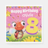 Aangepaste Verjaardag Party papier servet meisje 8 (Voorkant)