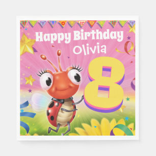 Aangepaste Verjaardag Party papier servet meisje 8