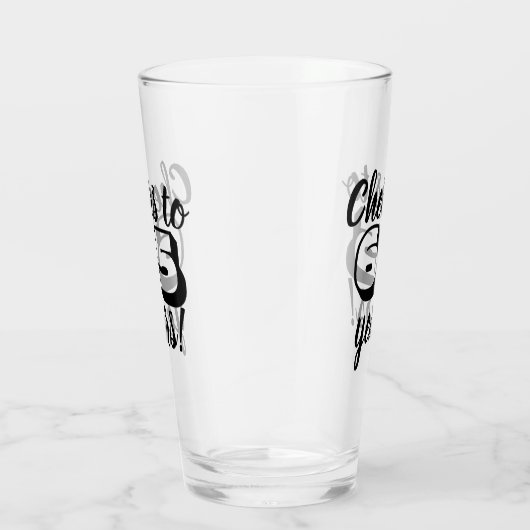 Aangepaste Verjaardag Proost op Jaren Bier/Drink Glas (Rechts)