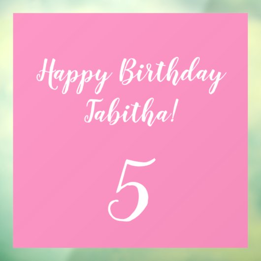 Aangepaste verjaardag raamsticker (Vel 3)