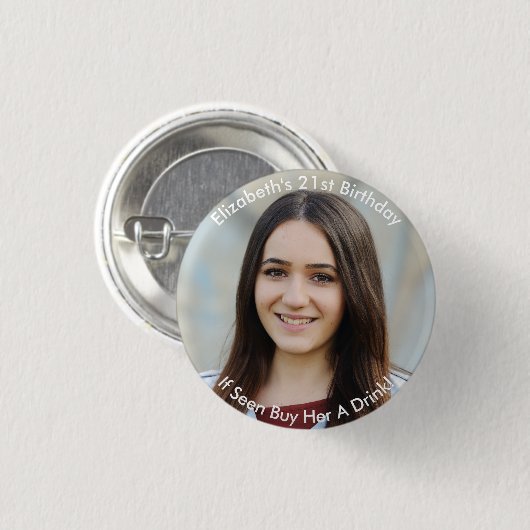 Aangepaste verjaardag ronde button 3,2 cm (Voorkant /achterkant)