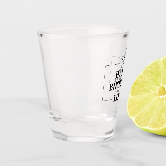 Aangepaste Verjaardag Sjabloon Personaliseer Gift  Shot Glas (Links)