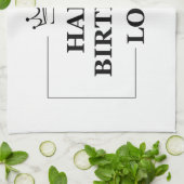 Aangepaste Verjaardag Sjabloon Personaliseer Gift  Theedoek (Gevouwen)