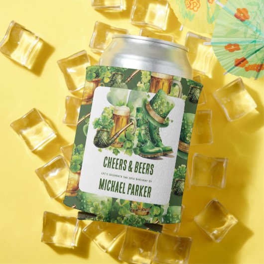 Aangepaste verjaardag St Patrick's Day Cheers Beer Blikjeskoeler (Insitu Zomer)