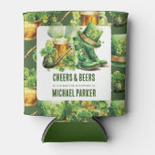 Aangepaste verjaardag St Patrick's Day Cheers Beer Blikjeskoeler (Voorkant)