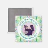 Aangepaste Verjaardag Star Groen Roze Foto Groet Magneet (Voorkant / Achterkant)