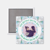 Aangepaste Verjaardag Ster Grijs Groene Foto Groet Magneet (Voorkant / Achterkant)