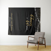 Aangepaste Verjaardag String Lichten Goud Achtergr Wandkleed (In Situ (horizontaal))