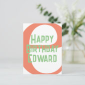 aangepaste verjaardag template met naam briefkaart (Staand voorkant)