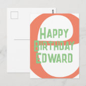 aangepaste verjaardag template met naam briefkaart (Voorkant / Achterkant)
