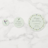 Aangepaste verjaardag van Anna's kolibrie Confetti (Achterkanten)