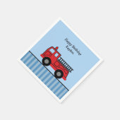 Aangepaste verjaardag van Cute Fire Truck Servet (Hoek)