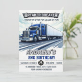 Aangepaste verjaardag van een semi-vrachtwagen kaart (Staand voorkant)