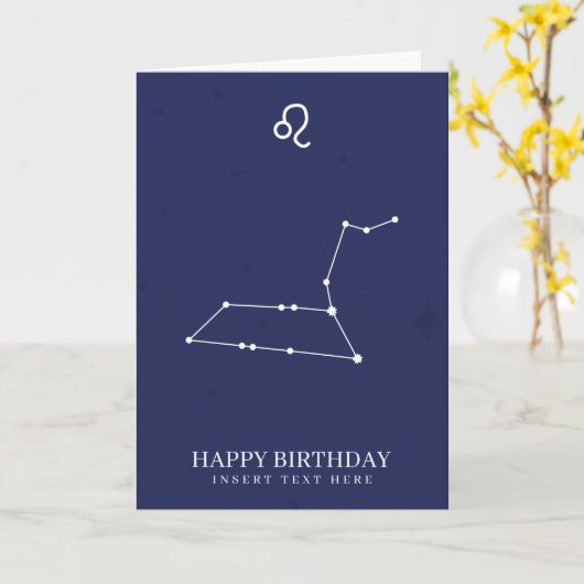 Aangepaste verjaardag van Leo Zodiac Star Kaart (Gele Bloem)