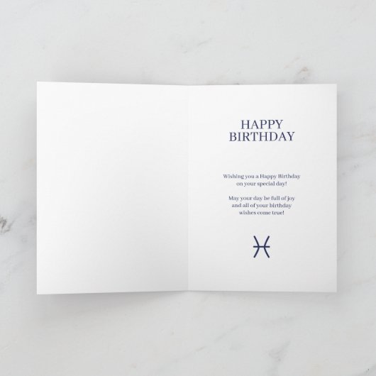 Aangepaste verjaardag van Pisces Zodiac Star Kaart (Binnen)