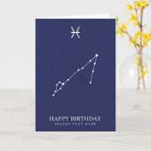 Aangepaste verjaardag van Pisces Zodiac Star Kaart (Gele Bloem)