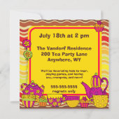 Aangepaste verjaardag van theedag Tea Party Kaart (Achterkant)