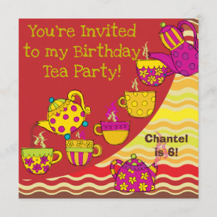 Aangepaste verjaardag van theedag Tea Party Kaart