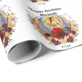 Aangepaste verjaardag van Virgo personaliseren Cadeaupapier (Rol Hoek)