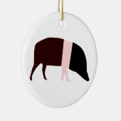Aangepaste verjaardag van zadelrug Pig Keramisch Ornament (Rechts)