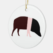 Aangepaste verjaardag van zadelrug Pig Keramisch Ornament (Links)