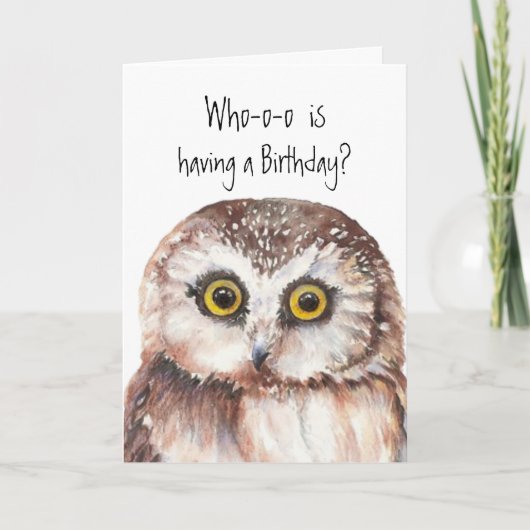 Aangepaste verjaardag voor Beste Vriend, Cute Owl  Kaart (Voorkant)