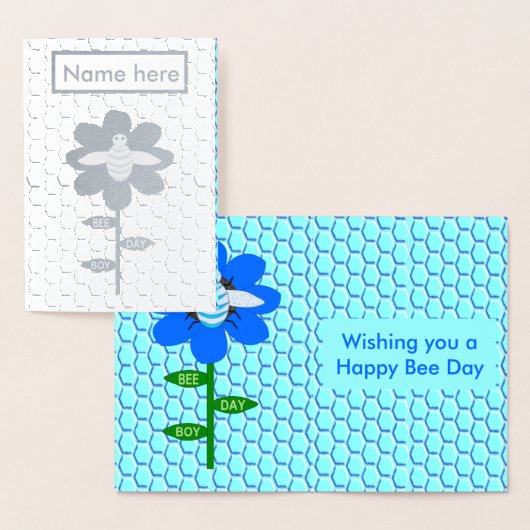 Aangepaste verjaardag voor Boy Blue Verjaardag van Folie Kaarten (Display)